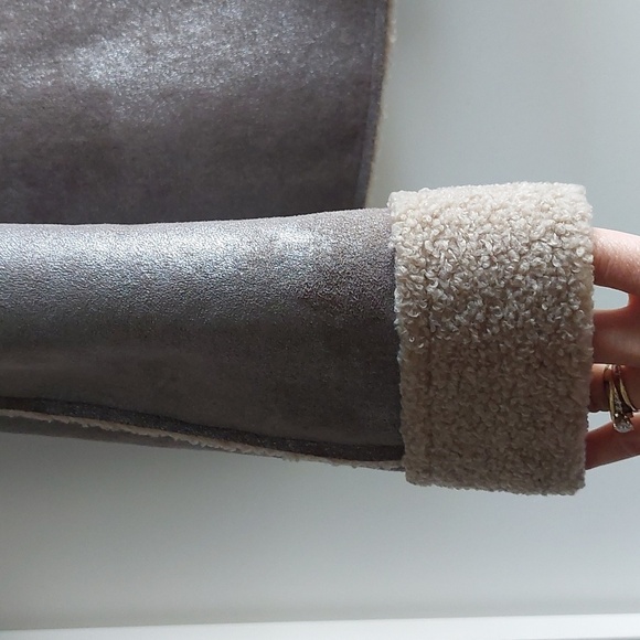 Velvet by Graham & Spencer Anthropologie Metallic Suede Shearling Jacket M - Picture 5 of 9